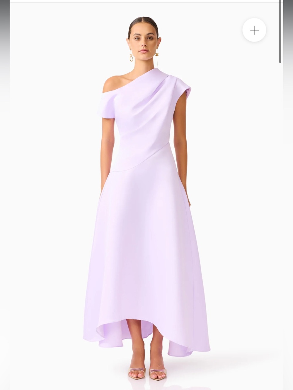 elliatt marissa purple one shoulder asymmetrical hem maxi gown dress size Large - Picture 3 of 14